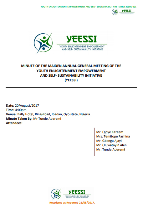 YEESSI Holds Maiden Annual AGM