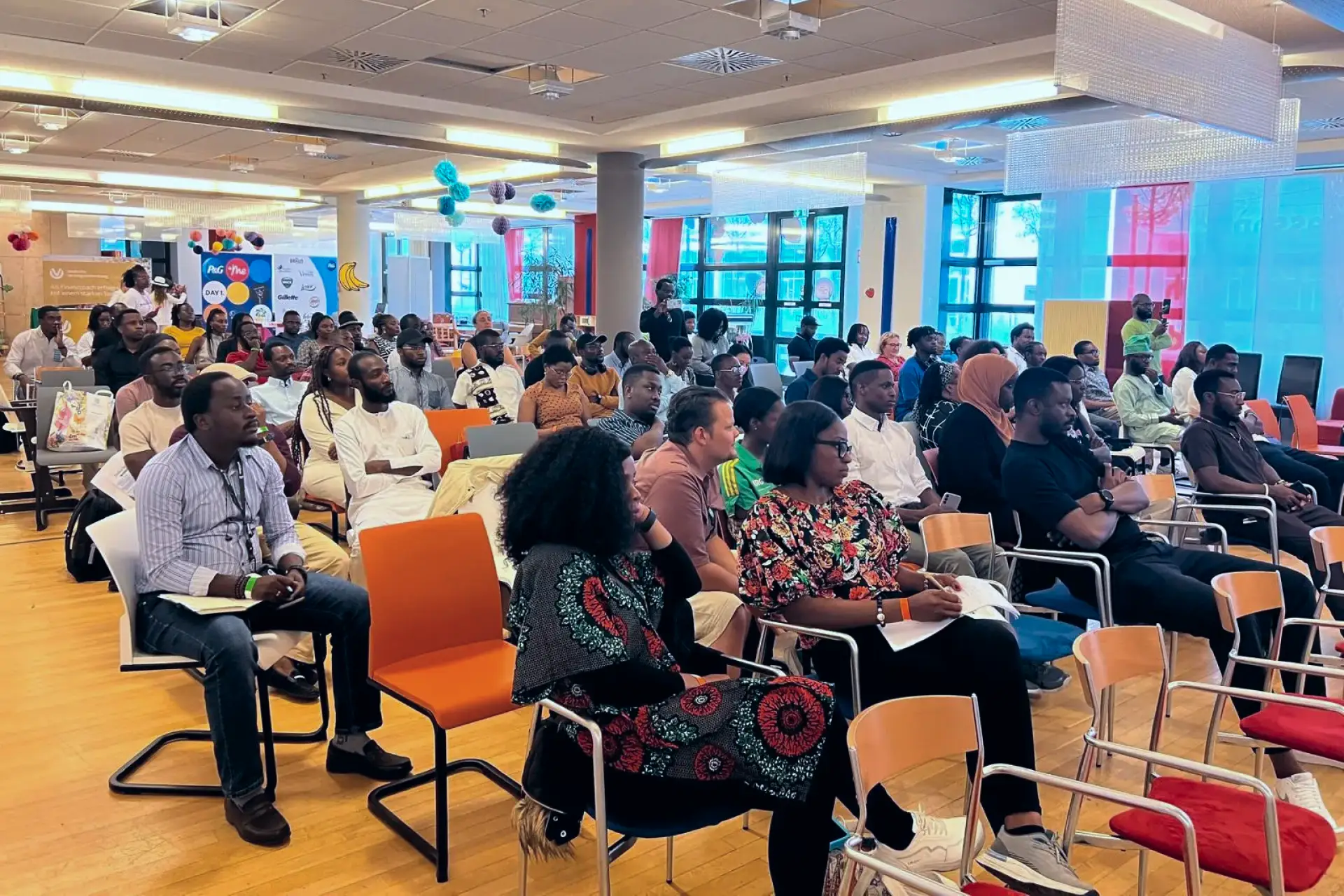 Student volunteers from Ukraine posing in a picture with some members of AYEESSI a Non- governmental Organization based in Munich Germany.